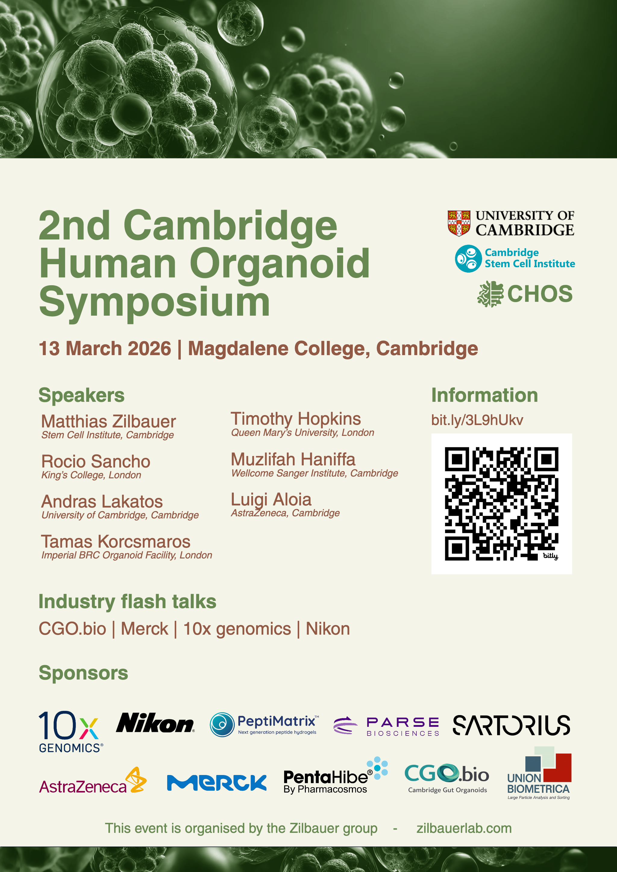 Visit us at the 2nd Cambridge Human Organoid Symposium (CHOS 2026) 